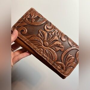 b.o.c. Chocolate Floral Embossed Wallet